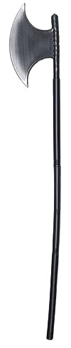Fake Plastic Black Axe Long Handle Spooky Scream Halloween Scary Fancy Dress Party Prop