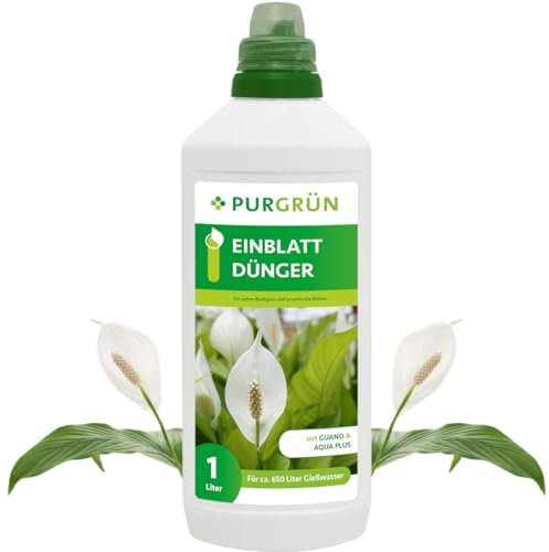 Purgrün® Einblatt-Dünger 1 Liter – Schnell wirksame mineralische Rezeptur – Premium-Flüssigdünger mit Spurennährstoffen – NPK8+8+6 – Stärkt die Widerstandskraft – Fördert die Blütenbildung