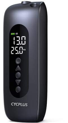 CYCPLUS Inflador de neumáticos, compresor de aire portátil sin cables 150PSI con pantalla LED dual, inflado rápido 2X para autos, bicicletas, neumáticos de moto y pelotas. Tipo de uso dual AL2