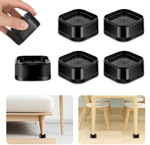 4 pièces de rehausseurs de meubles de 2,5 cm, rehausseurs pour table, rehausseurs de jambe robustes pour jambes de table, commode, bureau, canapé, chaise, blocs d’élévation de meuble carrés empilables