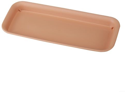 FUBESK Bac d'égouttement rectangulaire en plastique pour intérieur et extérieur - Soucoupes rectangulaires en résine - Pour pot de fleurs - Marron - Taille L