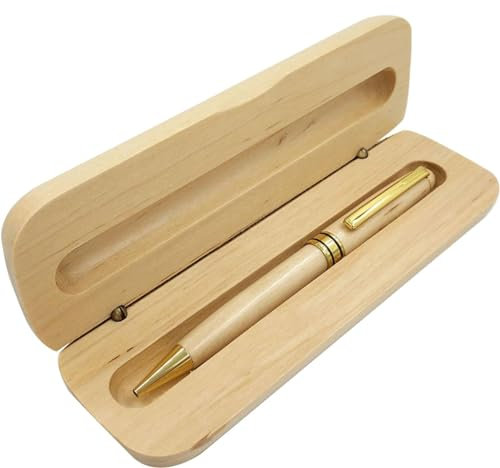 OZLMBERN Stift Ahorn Set Stift weiß Massivholz Signatur Stift Holzstift Holzpaar Stift Geschenk Holzkugelschreiber