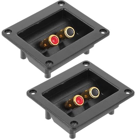 Hoement 2pezzi Connettori Per Casse Acustiche Morsettiera Per Altoparlanti Con Doppia Connessionper Impianti Stereo e Professionali Realizzata Per Prestazioni Stabili e Durature Confezione