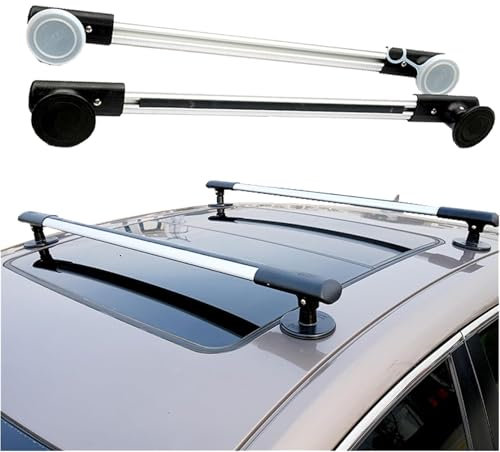 Universal Roof Rack, Fits 34.7-53.1 Inch Span/suction Cup Diameter 3.9 Inch, Magnetic Fixation/adjustable Crossbar, Aluminum Material + Dynamic Load Bearing 60kg, Universal,98-113cm