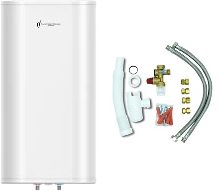 Chauffe Eau Electrique Plat Mural Multipositions Valorie Sannover 80 Litres + Kit d'Installation Complet NF