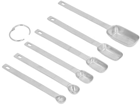 Stainless Steel Rectangle Measuring Spoon Set Clear Markings Easy to Cooking Utensils Kitchen (Silver)