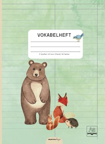 Vokabelheft A5: 2 Spalten liniert mit Teilungslinie und Lern-Check, Schulbedarf für Schulanfang, Englisch, Französisch, Latein, Spanisch, Italienisch, 60Seiten
