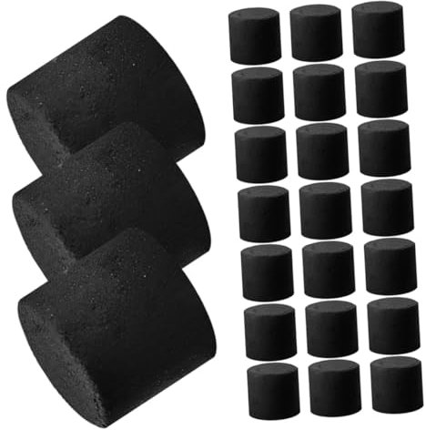 GARVALON 25 Pezzi Di Carbone Profumato Per Barbecue Carbone Per Grigliare Carbone Di Legna Piccole Compresse Di Carbone Luce Istantanea Disco Di Carbone Accessori Per Barbecue Per Fumare