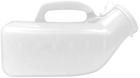Urinoir portable portable pour homme Blanc 1200 ml avec couvercle