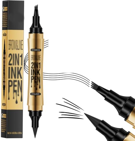2-In-1 3D Augenbrauenstift Wasserfest Microblading,Eyebrow Pencil,microblading augenbrauenstift,langlebiger Wischfester und Wasserfester Augenbrauenstift Sorgt für Natürlich Aussehende (Schwarz)