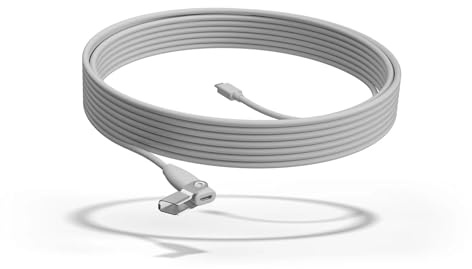 Logitech 952-000047 Rally Mic Pod Extension Cable, 10 Metre, White Rally Bar, Rally Bar Mini, Rally &Rally Plus Video Conference Systems (Renewed)