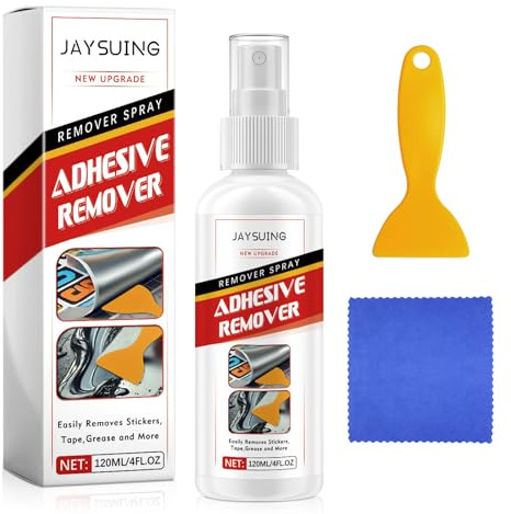 Dissolvant Colle,Decolle Etiquette, Dissolvant Adhésif, Dissolvant D'adhésif avec Grattoir qui Enlève Efficacement les Autocollants et les étiquettes des Surfaces (120 ml)