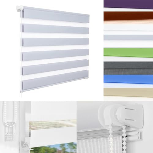 Leichter Thermovorhang, 35 x 70 cm, lichtdurchlässiger Sonnenschutz, ohne Bohren, Clip-On-Design, einfache Pflege für Fenster und Türen, Hellgrau, ideal für Privatsphäre und Energieeinsparung