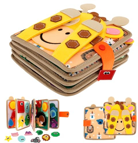 Eyoulife Spielzeug Busy Board Weicher Filz, Quiet Book Heuristisches 20 in 1, Busyboard Tragbar Für 1 2 3 Jährige Kleinkinder Entwicklung Sensorischen