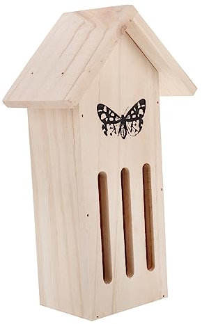 Toyvian Outdoor Holzhäuschen für Insekten Bienenhaus Schmetterlingshaus Vogelhaus für Gartenmontage Sicheres für Wildbienen und Schmetterlinge