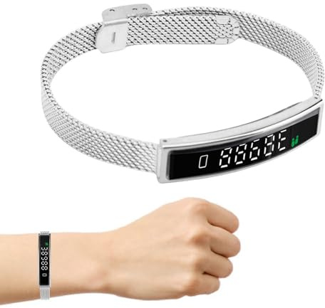 Annadue Rastreadores de Brazalete Inteligentes, Actividades y Acondicionamiento Físico Portátil con Aplicación, para Ejecutar el Ciclo de Conducción para Android, Soporte para Teléfonos (Silver)