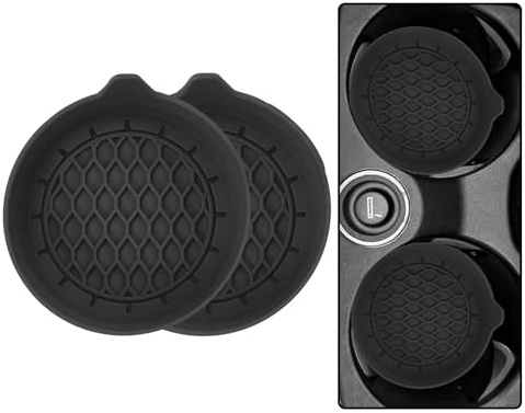 2-Pack Car Cup Holder Coasters, Universal Removable Waterproof Spill-Proof Cup Holder Insert for Most Vehicles, Car Interior Accessory