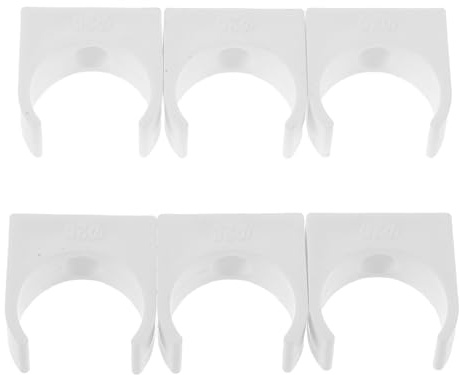 KONTONTY 50 piezas Unidades Abrazaderas de Tubo de PVC Forma Blancas Clips de Sujeción Resistentes para Fijación de Mangueras y Cables Soportes Aislantes para Tuberías Interiores y
