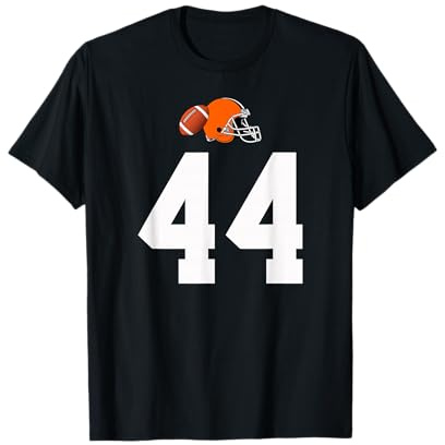 Americano Fútbol Casco Estilo Vintage Número 44 Camiseta