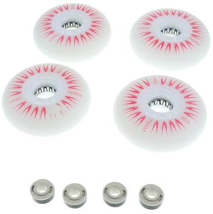 kesurpae Bringen Sie Farbe ins Nachtskaten mit 72 mm, 76 mm und 80 großen LED Rollen (4 Stück). Die blinkenden, leuchtenden Inline Rollen sind aus PU gefertigt.