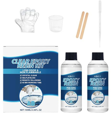 Kit in resina epossidica - Set di fusione trasparente resistente ai raggi UV | Kit di strumenti in resina ad alta trasparenza per principianti, creazione di gioielli, sottobicchieri, tavoli, decorazio
