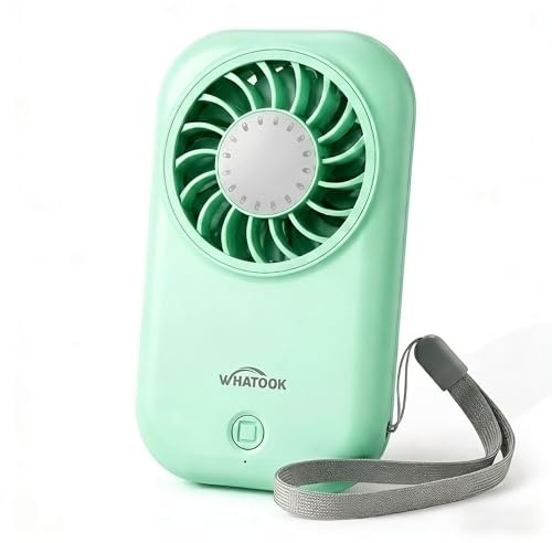 WHATOOK Mini Handheld Turbo Fan: 0.59in Ultra-Slim & 0.12lbs Light Pocket Fan, 11000 RPM Power, USB-C Rechargeable Portable Small Personal Hand Fan for Travel Essentials, Outdoor, Gift, Green