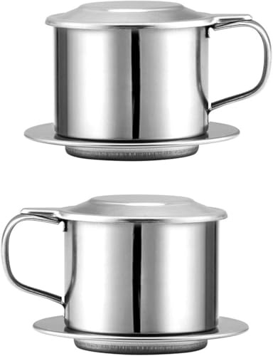 WADY Filtro da caffè vietnamita drip caffè filtro da caffè in acciaio inox, 2 set di filtri a goccia per caffè vietnamita, filtro per caffè professionale riutilizzabile