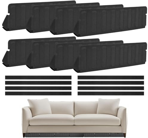 Naqqios Under Couch Blocker Adjustable Adhesive Inserts Barrier | 8-Piece Under Sofa Blocker for Furniture Bed Chair Cabinet Recliner Bedroom Kitchen Dog Cat