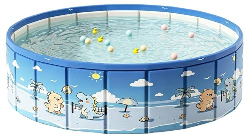 Piscine pliable – extérieure avec tuyau de drainage, pataugeoire antidérapante | pour vacances, jardin, maison, parc, lac, plage, été