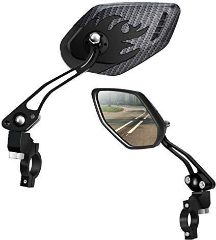 LX LERMX Bike Mirrors [Upgraded Version] Two PCS HD,Blast-Resistant, Glass Lens Bar End Mountain Bicycle Mirror Adjustable Bike Glass Mirror Rotatable Safe Rearview