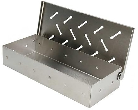 Tenero Räucherbox | Robuste und rostfreie Smoker Box aus Edelstahl | Besonderes Raucharoma im Gas-, Kohle-, Kugelgrill mit Räucherchips und Holzpellets