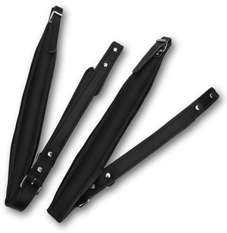 Dilwe Accordion Straps, Adjustable PU Shoulder Straps for 16-120 Bass Accordions (Black) Wear-Resistant Thickened Padded Design