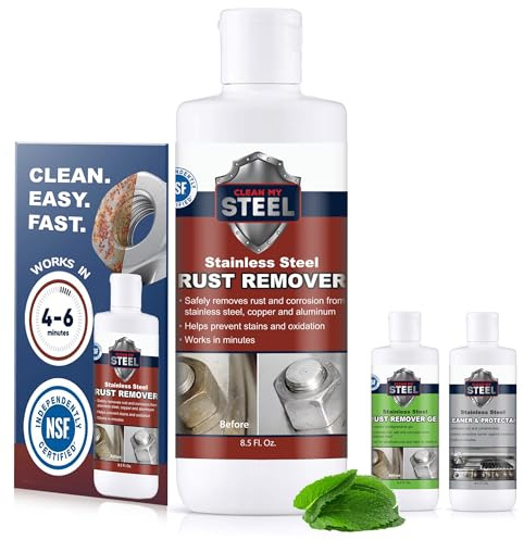 Stainless Steel Rust Stain Remover & Cleaner, Soft Cleanser, Safe for Food Areas, Non-Toxic for Appliances Perfect for Commercial Equipment, Refrigerator, Cybertruck and more (8.5 oz)