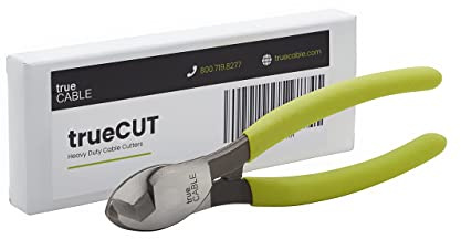 TRUE CABLE Heavy Duty Cable Cutters, Hardened Carbon Steel Wire Cutter, Cuts Copper & Aluminum Up to 1/0 AWG, Durable Hand Tool for Electricians, Comfortable Grip, Precise Clean Cuts, 1pcs