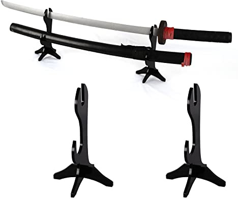 WANLIAN Katana Ständ Samurai Messerhalter Acryl Horizontales Display Schwertständer für Display Katana Samurai Schwert (Schwarz)