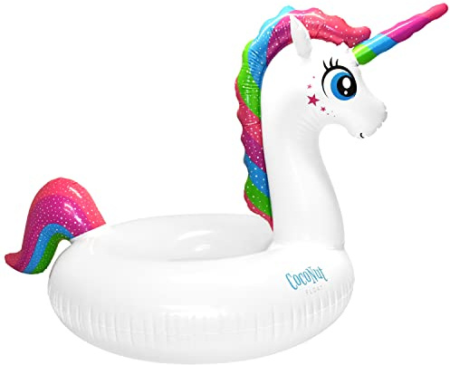 Coconut Outdoor Magical Unicorn Pool Float – Jumbo Inflatable Pool Ring – Durable Long Lasting Lounge Tube and Water Toy – Fun Decoration for Parties, Events – Ages 8+ Years