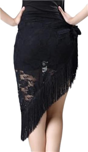Weibliches Lateinisches Kleid mit Quasten-Dreiecksschal für Erwachsene Unregelmäßiger Lateinischer Tanzrock Ballsaal Samba Tango Chacha Skater-Kleid Damen-Tanzkostüm
