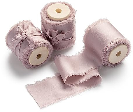 AOKSUNOVA Satinband Schleifenband Hochzeit Geschenkband Breit Rosa | Breites Satin Schleifenband für Hochzeit,Geschenkverpackung und Dekoration,Stoffband mit Elegantem Glanz und Weicher Haptik