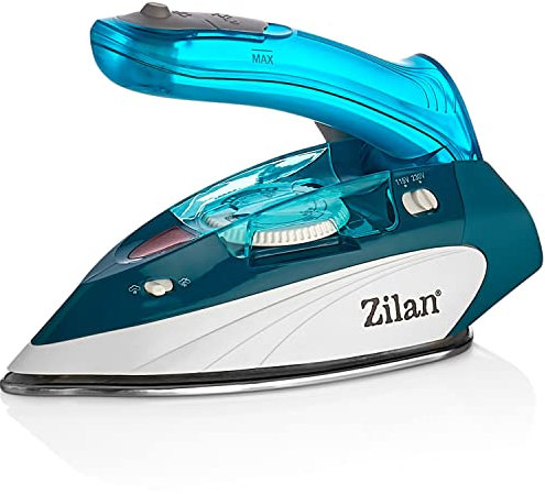 Zilan Reisebügeleisen 1100 Watt Mini Bügeleisen Temperaturregler Reise Bügeleisen Steam Iron Antihaft Bügelsohle Klappbar Mini Iron Dampfbügeleisen