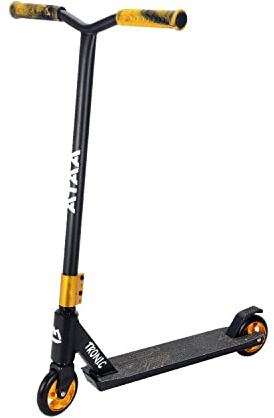Patinete Freestyle ATAA Tronic con Manillar T de Acero y Ruedas 110 mm | Oro – Plataforma de aluminio antideslizante y rodamientos ABEC 9
