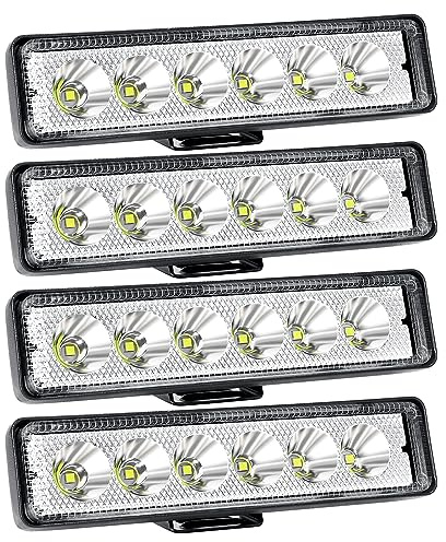Willpower 4 st LED-Arbetsljus 15 cm/6 tum, 18 W Projektor, 12/24V, IP67-Vattentät, Bar, Spotlight, Dimljus för 4x4, Bil, Traktor, SUV, Båt, Fyrhjuling, Fordon