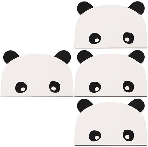 Cabilock 4 Juegos Gancho De Panda Percha Creativa Ganchos De Clavija De Madera Con Tornillo Colgadores De Cuadros Decorativos Perchero De Pared Saco Cuarto De Los Niños Muro De Entrada Tilo