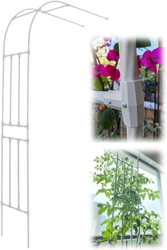 MISKYN Schwarz Rosenbogen Halbbogen Metall Wandrosenbogen Rankhilfe Rosen Torbogen Halb Rankbogen 1 Stück,Weiß,240 * 240cm