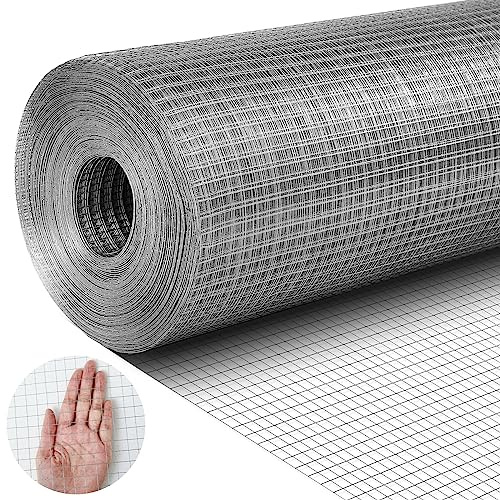 Tatuo Hardware Cloth 1/2 Inch 36in x 150ft Hot Dip Galvanized After Welded Cage Mesh Rolls 21 Gauge Metal Chicken Wire Roll Wire Fencing Poultry Netting for Raised Garden Rodent Animals