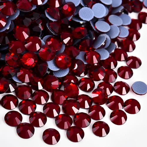 Jollin Strasssteine für Textilien Hot Fix Rhinestones SS12, Dark Siam | 3.2mm, 2880pcs Stk. Hotfix Glitzersteine Kristalle Glas Strasssteine für Bedazzling, Kleidung, Schuhe, Nägel & DIY Basteln