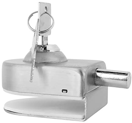 Chiavistello per Serratura per Porta in Vetro in Acciaio Inossidabile per Porte in Vetro da 10-12 Mm, Aspetto Elegante con Accessori di Installazione Completi