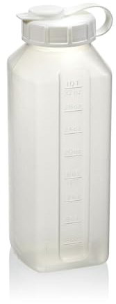 Way To Happiness 1-Quart Water Bottle Refrigerator Shaker Bottle, Pitcher, Bottle, Engraved Measurements, Mixer Bottle, Leak Resistance, Dishwasher Safe, BPA Free, with Easy-Pour Spout