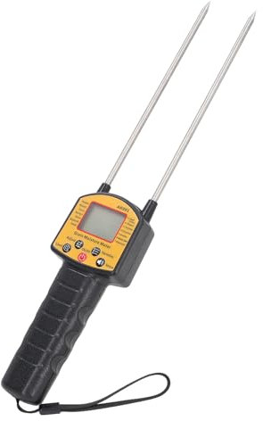 Medidor de Humedad de Heno Portátil, Probador de Humedad de Grano con Indicaciones de Voz, Sonda de Prueba de Humedad de Heno, Pantalla Digital para Cereales, Paja, Maíz, Trigo