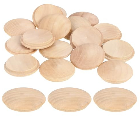 QUARKZMAN 20 Stück Holzstopfen, 30mm/1,18 Hartholz Lochstopfen Abdeckkappen Holzstecker für Möbel Holzbearbeitung Handwerk Dekor (35mm x 30mm)