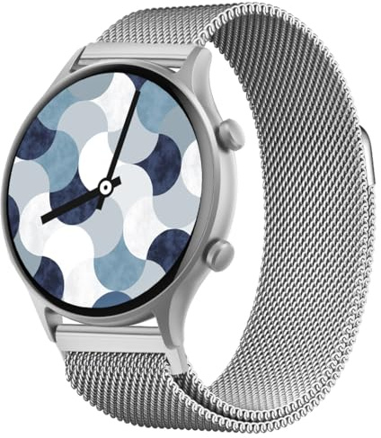 Atlanta Fitnesstracker für Damen Herren Uhr mit Herzfrequenz Puls Blutdruck Telefon Freisprechen Schlaf Schritte Farbdisplay Smartwatch mit Metallband + 1 Silikon-Wechselband - 9727/19 (Silber/Grau)
